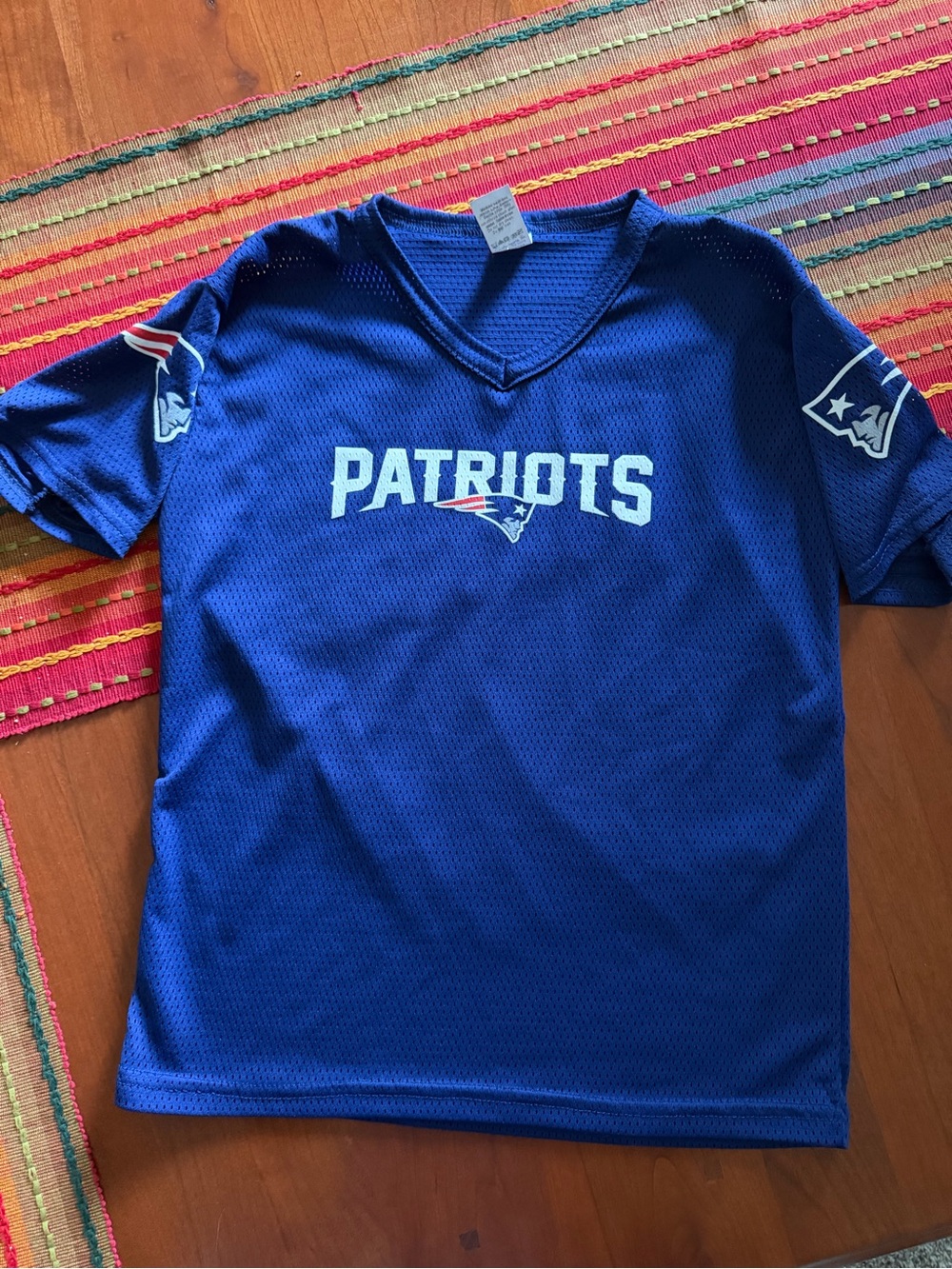 Vintage Franklin Kids Patriots Blue Short Sleeve Team mesh tee. Size medium